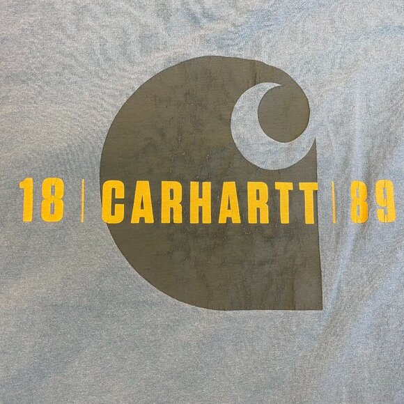 Carhartt Mens T-shirt XL Relaxed Fit Long-Sleeve Pocket Tee 18 Carhartt 89 Logo - Picture 3 of 9